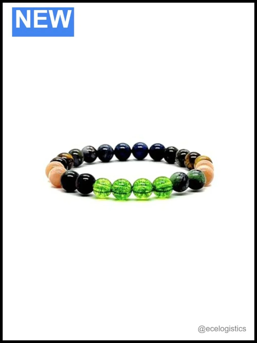 Leo Birthstone Bracelet 8mm Gemstone Zodiac Stretch Bracelet